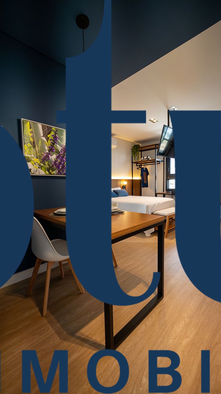 Studio moderno no Elleva com coworking e rooftop